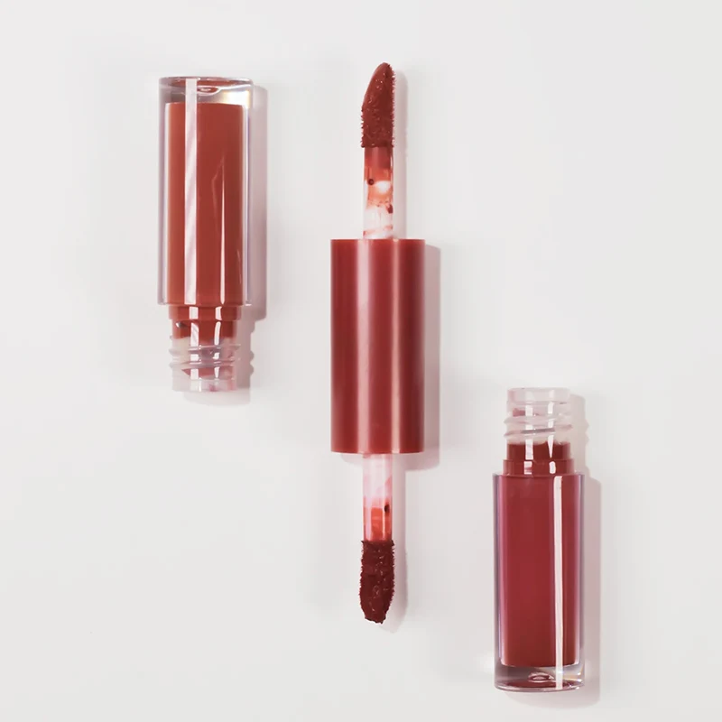 

Private label 6 Colors double ended lip gloss durable waterproof matte lipstick low MOQ customize your LOGO