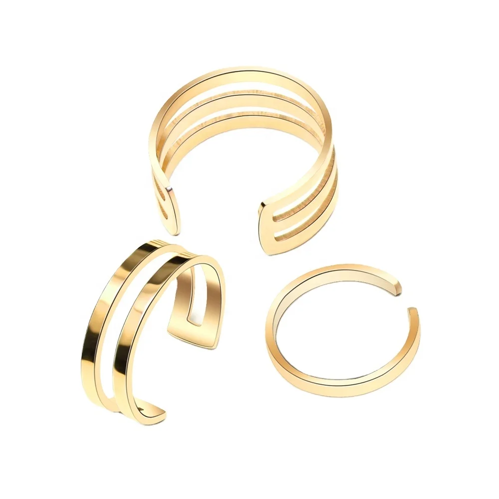 

Rings for women 2021 stainless funky gold plated stainless steel rings pop Vintage Gold ring bague, Gold color
