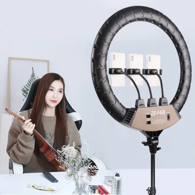 

18 22 Inch Ring Light With Tripod Stand Makeup Light With Cell Phone Holder Tripod Stand, Black