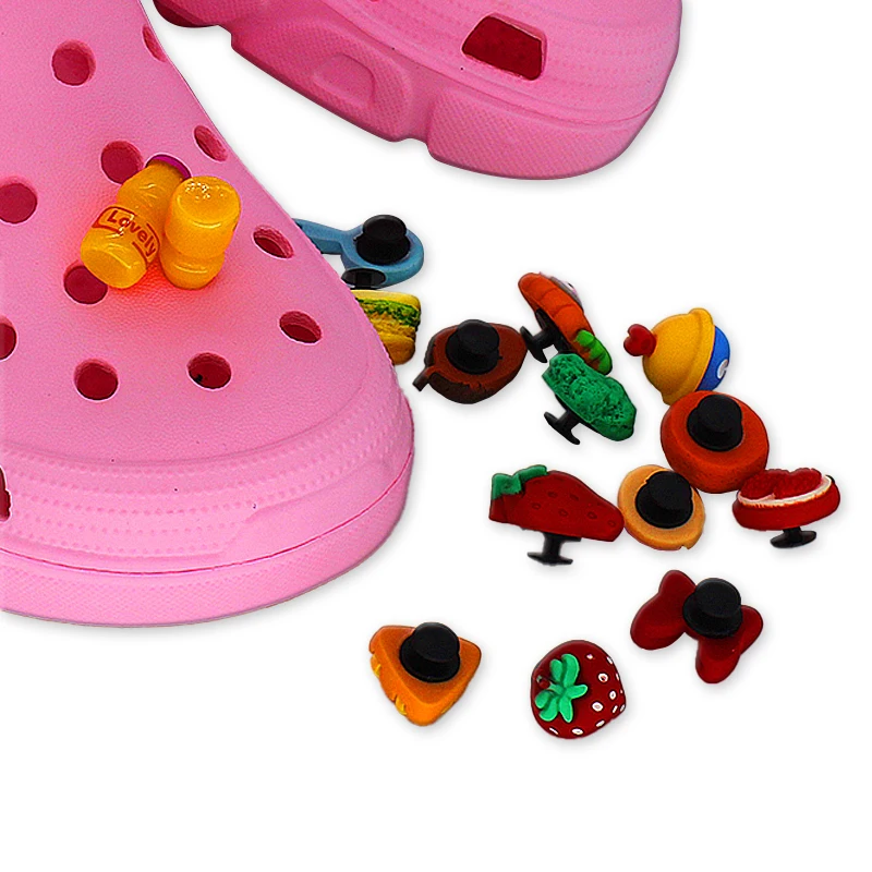 

2021 assorted designs available promotional shoes charms soft PVC shoe accessories for kids clogs croc charms