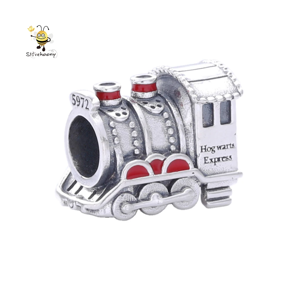 STERLING SILVER TRAIN ENGINE WITH ENAMEL CHARM OR PENDANT