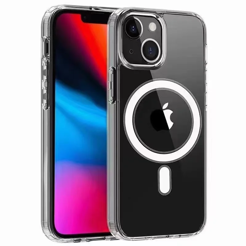 

Shockproof Clear TPU PC Magnetic Phone Case for iPhone 12 Mini Pro Protective Cover for Magsafe iPhone 13 13Pro