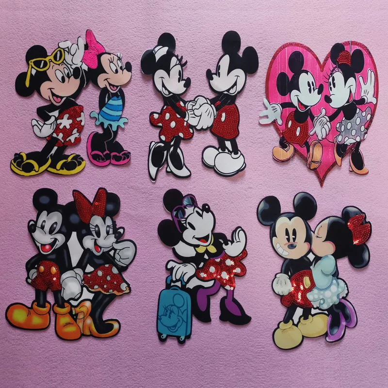 

High definition digital cartoon printing Sequin cloth paste DIY clothing cloth label cloth emblem wholesale