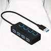 Roll over image to zoom in Sabrent 4-Port USB 3.0 Hub with Individual LED Power Switches (HB-UM43)