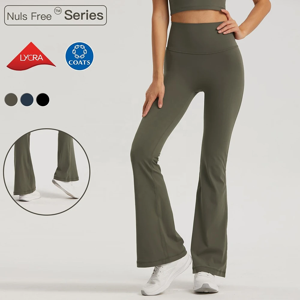 New Arrival High Quality Women's Sport Leggings Soft Compressive Flared Trousers Print High Waist Stretch Spandex Print Sport