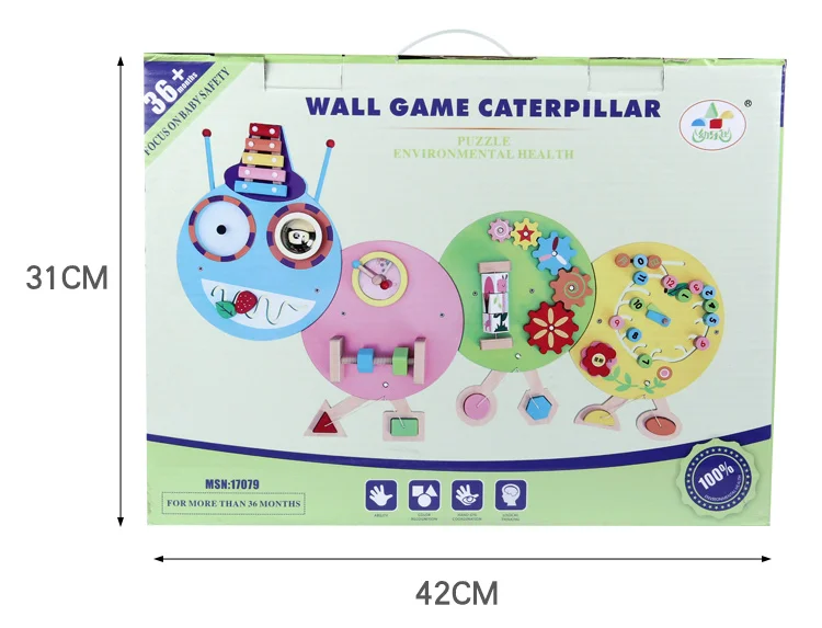 promotion customized  kids montessori toys multifunctional wall mounted educational toys