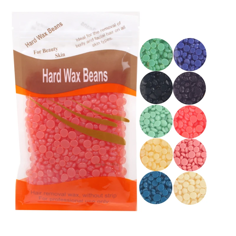 

Ready To Ship 10 colors fragrance vegan hard bean wax beads for hair removal depilation 100g depilatory hard wax beans, 10 colors fragrance wax beans