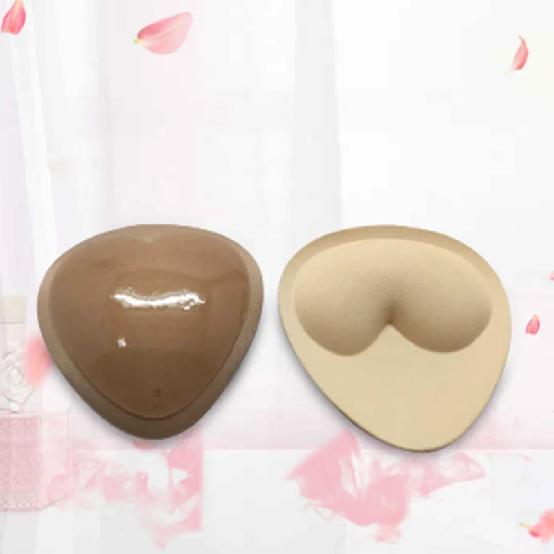 

Self adhesive invisible breast pad thickened bio silicone heart-shaped sponge bra insert directly supplied by manufacturer