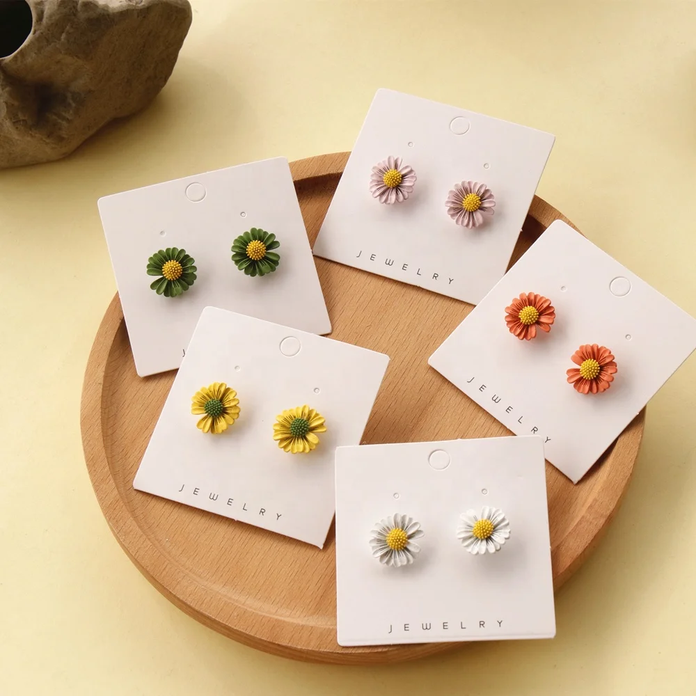 

Trendy Bohemian Metal Small Flower Petal Earrings Temperament Stud Earrings For Women Fashion Jewelry, Colorful