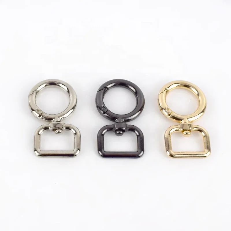 

MeeTee BF357 12-38mm Square Tail Open Spring Hanging Ring Buckle for Bag Strap Snap Hook Clip O Ring Lobster Clasp Hardware, Gun black/gold/sliver/bronze