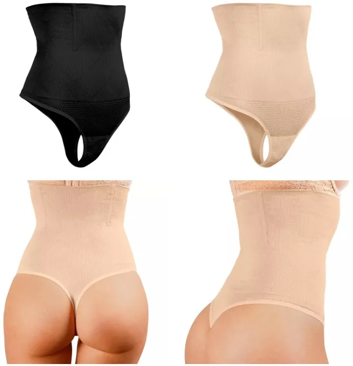 Chinese Supplier Wholesale 4 Steel Bone High Waisted Thong Shaper Underwear Thong Shapewear