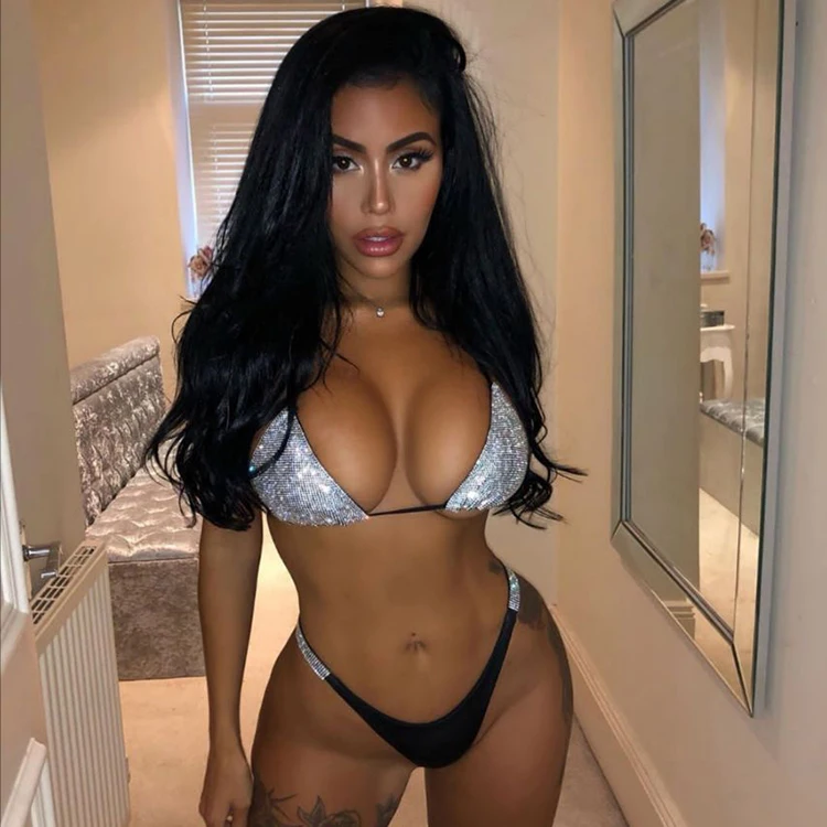 

LBZ-812HD 2020 Swimwear Swimsuits Fashion Two Piece Luxury Diamond Summer Beach Swimwear Sexy Bikini Set for Women, 5 options