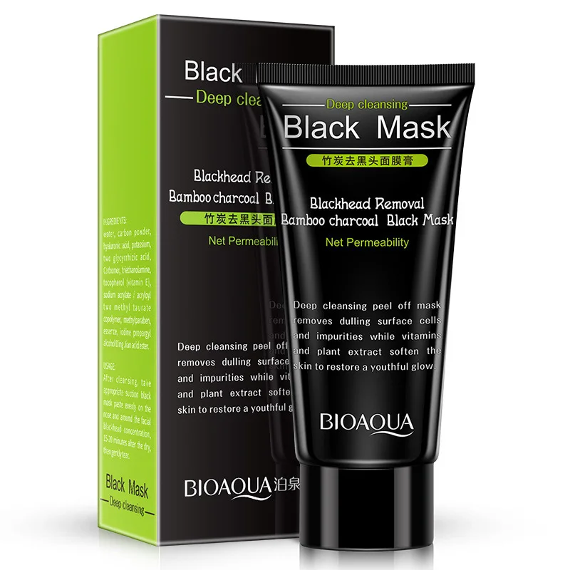 

bioaqua factory blackhead remover mud black mask , black face mask peel off