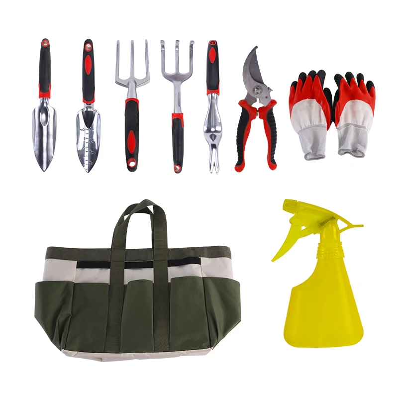 

Ronix RGTS-6405 Garden Tools Fairy Garden Supplies Tool Set With Bag, White, black/green
