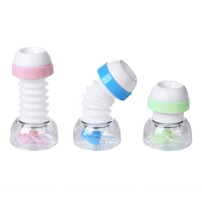 

Creative Kitchen Gadgets Small Plastic Splash-Proof Shower with Mushroom Head Retractable Shower Tap Water Filter, Pink blue green
