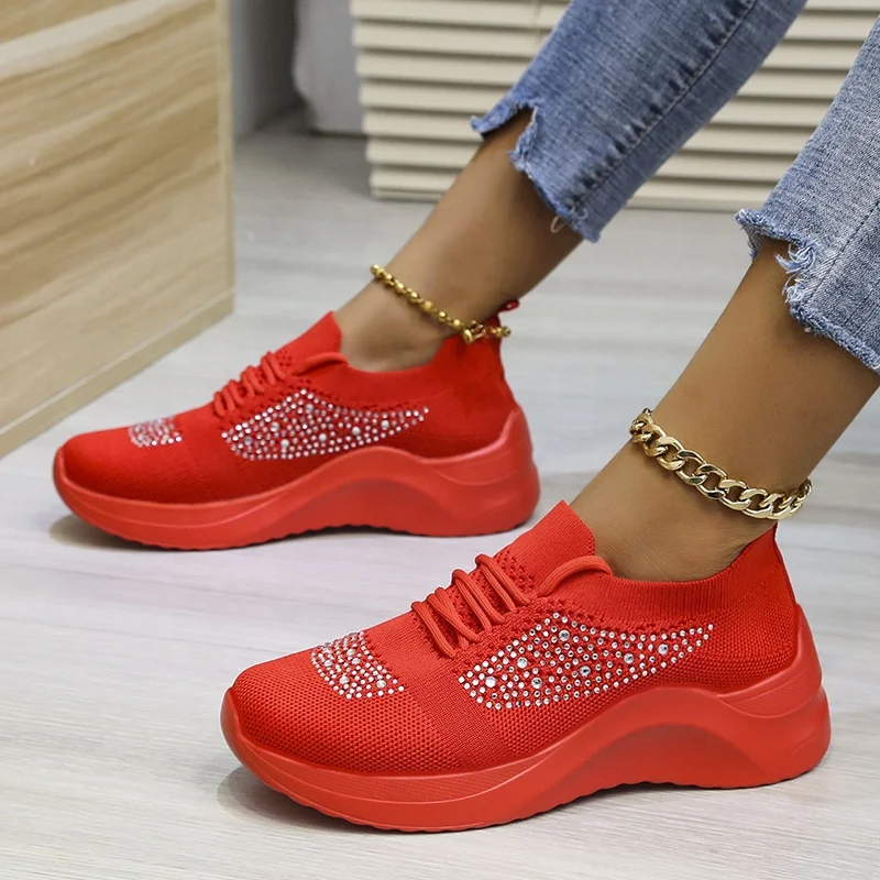 

2021 New Arrival Fashion Glitter Trainers Sneakers Running Sport Shoes for Women and Ladies, Pink, white, red, black