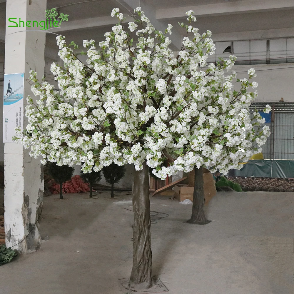 Large Silk Artificial White Cherry Blossom Trees For Indoor Wedding