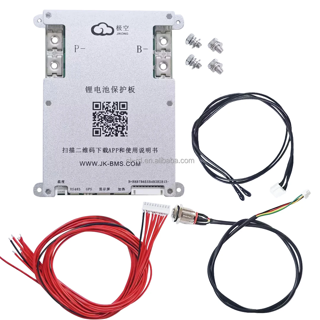 Original JK Smart Bms 1A 2A Active Balance 3S 4S 5S 6S 7S 8S 12V 24V 100A 200A 300A Lifepo4 Li Ion Bms with on off Power Button