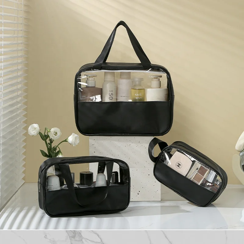 

Waterproof makeup bag large capacity transparent wash bag travel storage organizer portable cosmetic bag