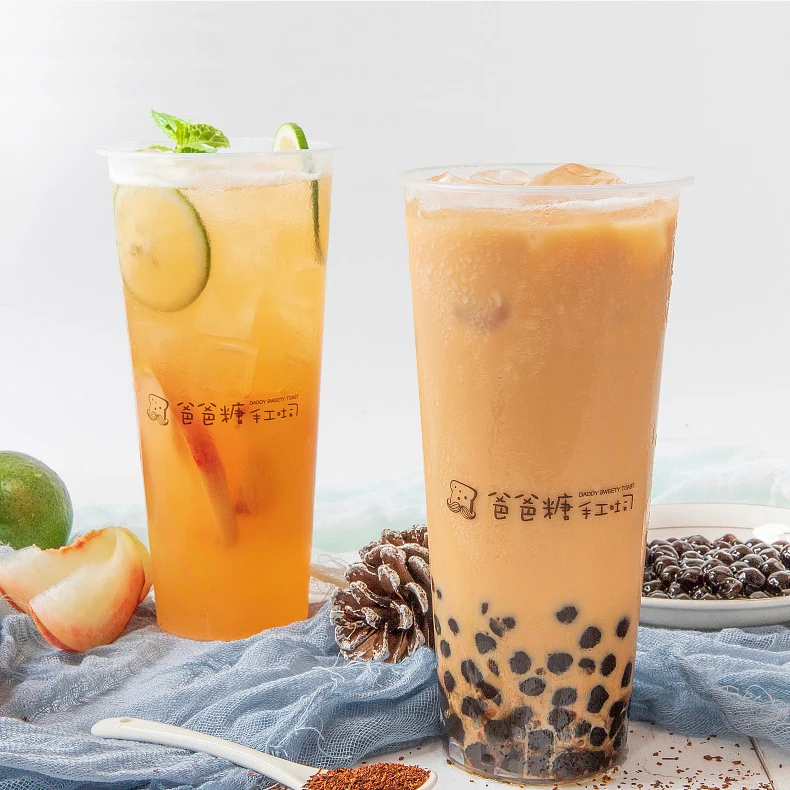 
Custom Logo 360ml 500ml 700ml Disposable Plastic Smoothie Boba Cup with Lid 