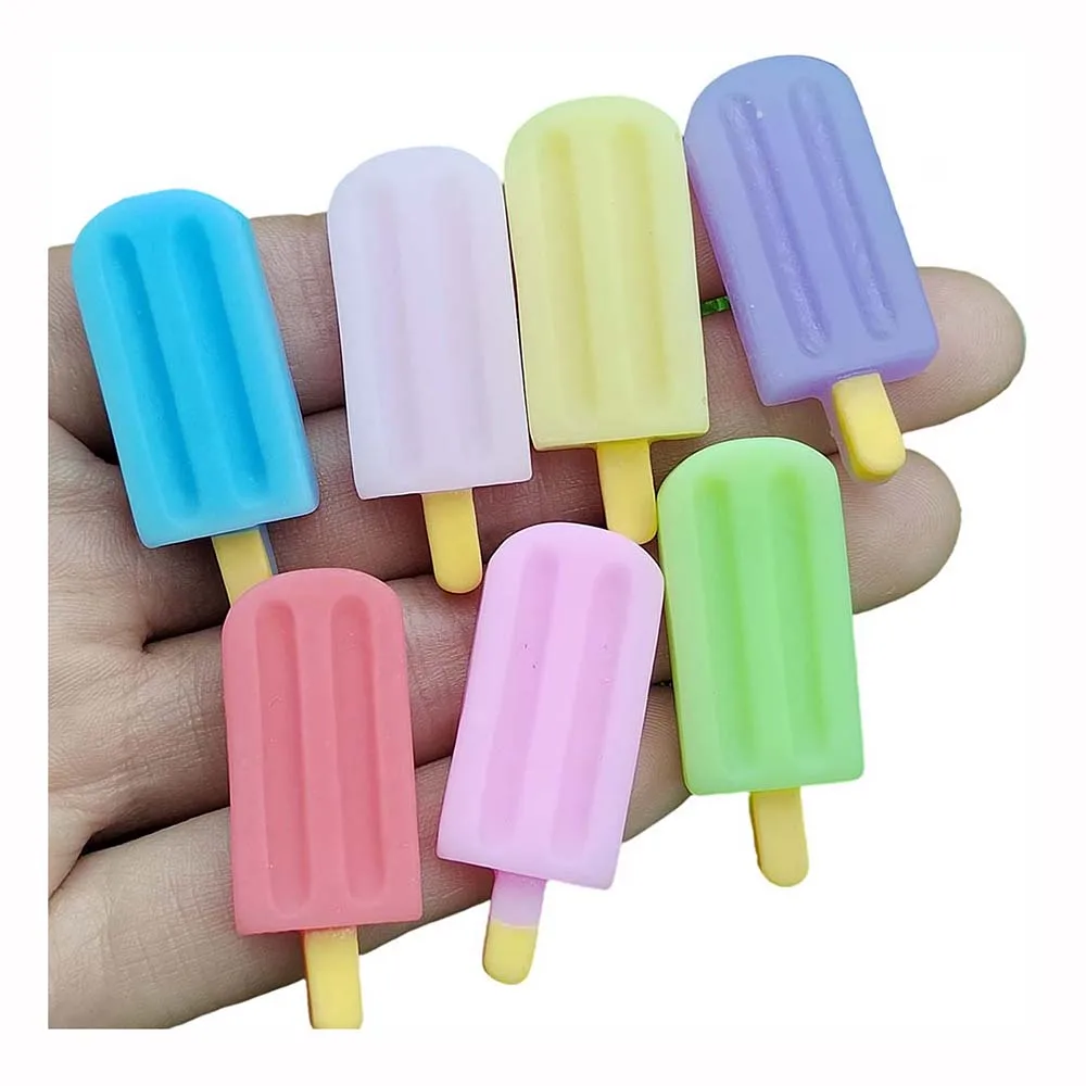 

Kawaii Colorful Ice-Cream Popsicle Resin Flatback Miniature Cabochons For Phone Deco Scrapbooking