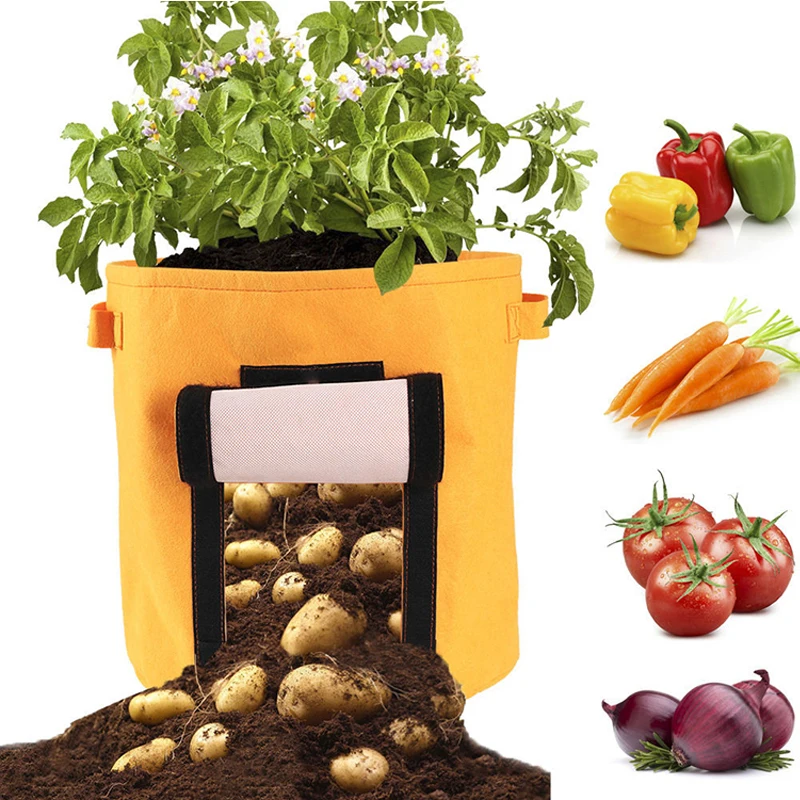 

Biodegradable 10 Gallon Custom Fabric Plant Grow Pot Garden Vegetable Planter Mushroom Grow Bags, Black or customized