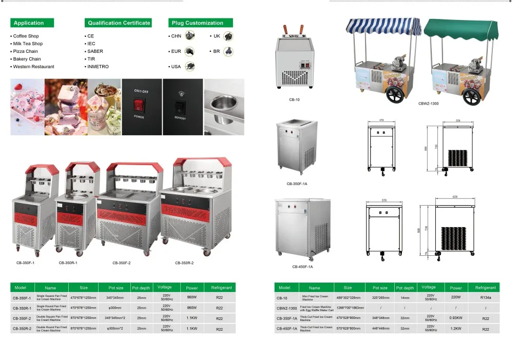 Commercial fried ice machines