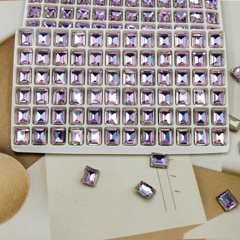 

Paso Sico Jewelry Making Step Cut Shape 3D Nail Art Rhinestone Crystal Stone for DIY Nail Products