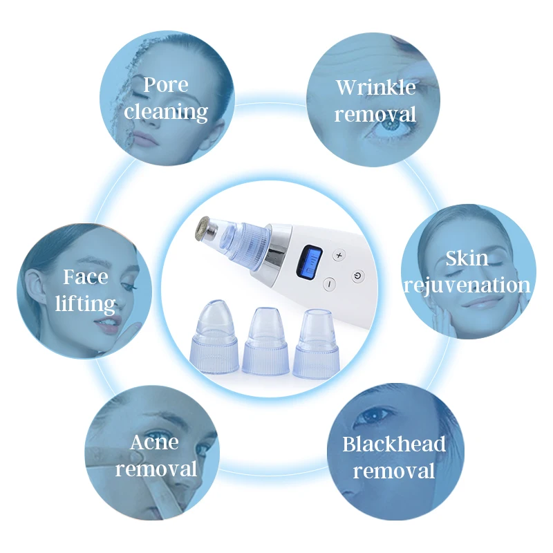 

Waterproof Pore Vacuum Cleaning Blackhead Remover Facial Cleanser Microdermabrasion Private Label Skin Care SC250B