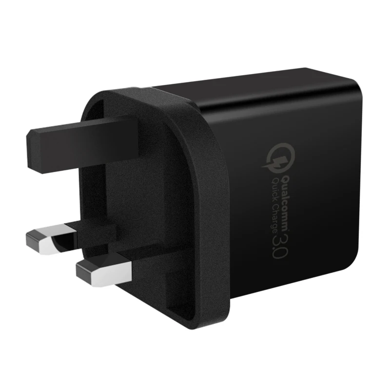 
Wholesale phone charger head qc3.0 fast charging head black/white usb phone charger head for UK 