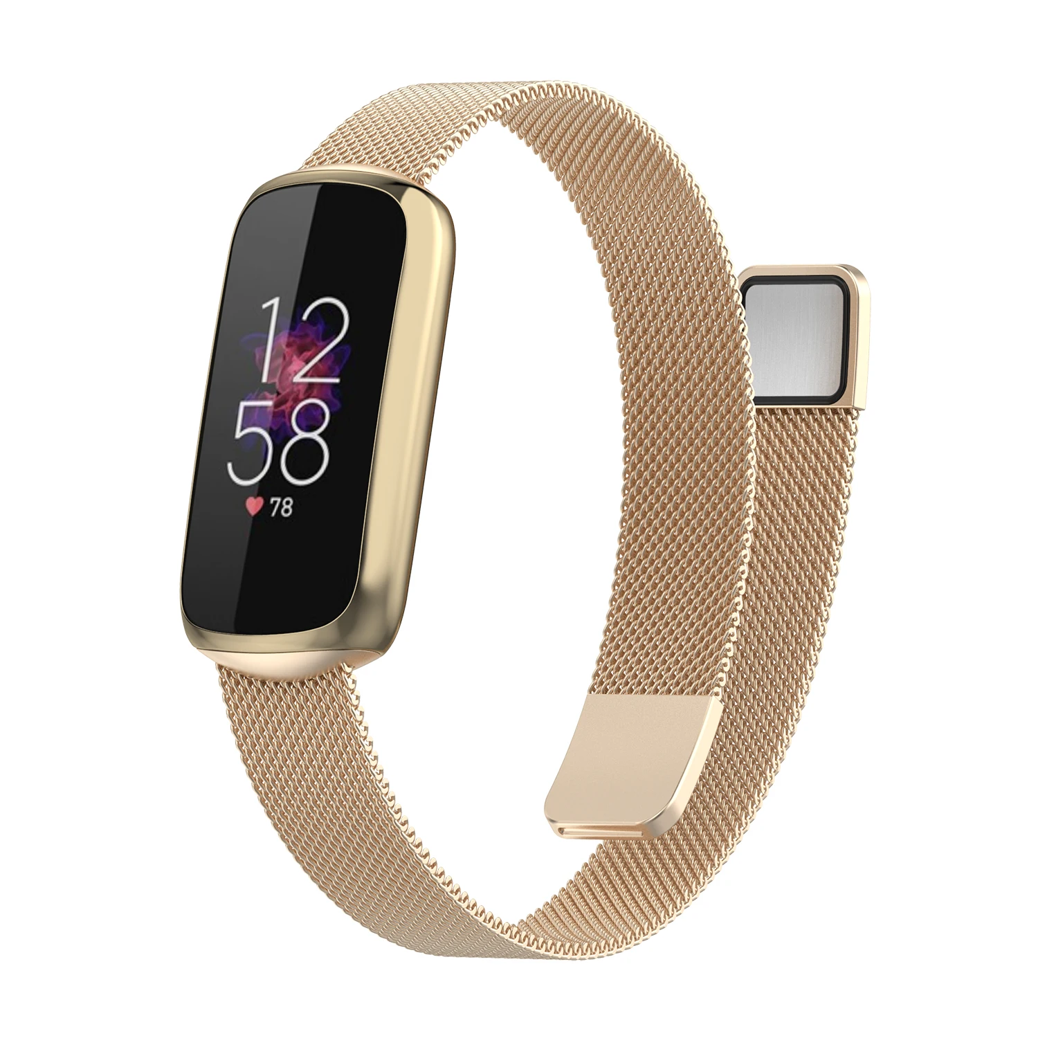 

New hot selling S/L magnetic mesh milanese strap band for Fitbit Luxe, metal