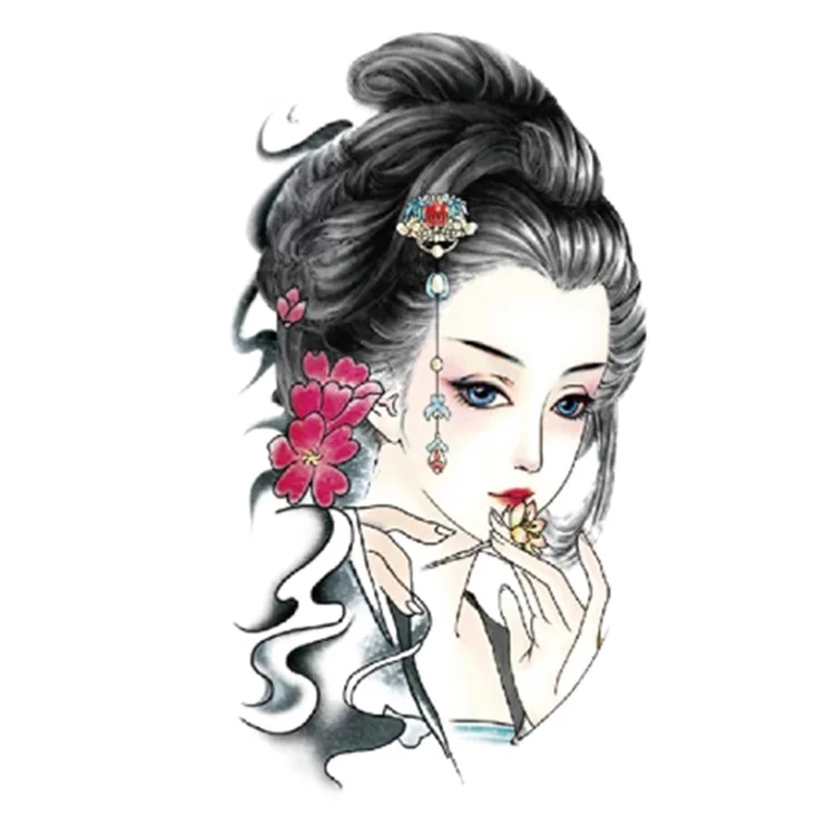 

TBS Series Personalized Lady Character Waterproof Disposable Tattoo Sticker, Cmyk