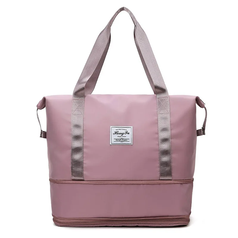 

Wholesale Custom Large Waterproof Nylon Pink Sports Duffle Bag Custom Logo Sport Sling Foldable Gym Bag Compartment, Any pantone number is ok