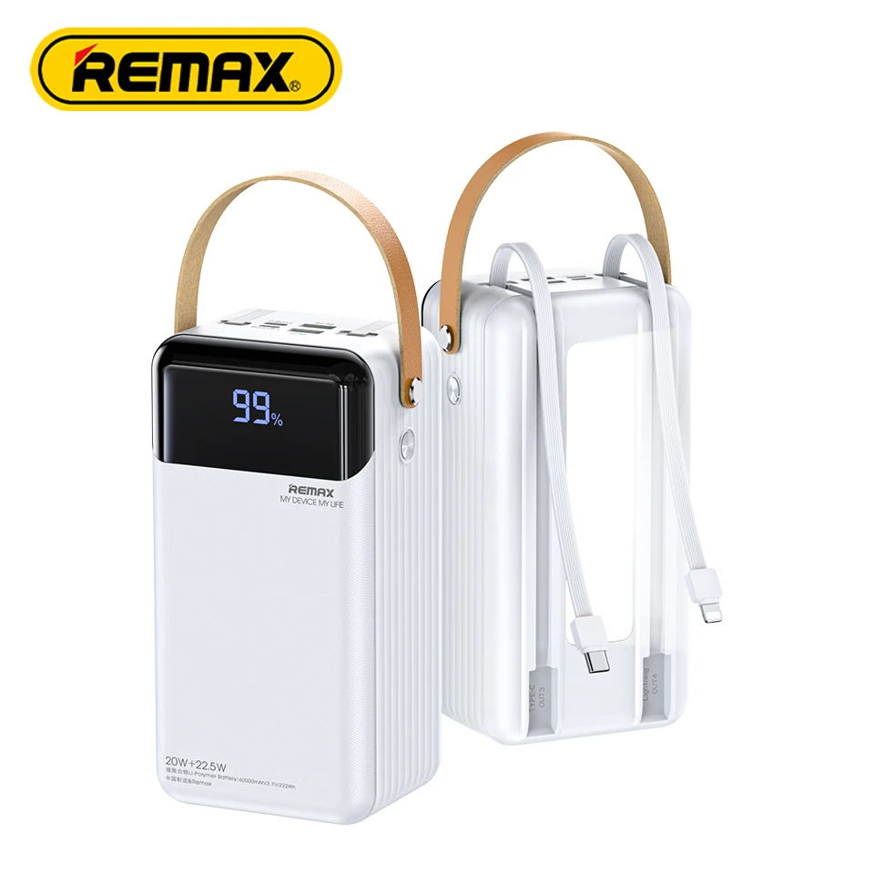 

Remax Wholesale Rpp-565 60000 Mah Large Capacity Portable Power Banks Fast Charging Power Bank With Led Digital Display