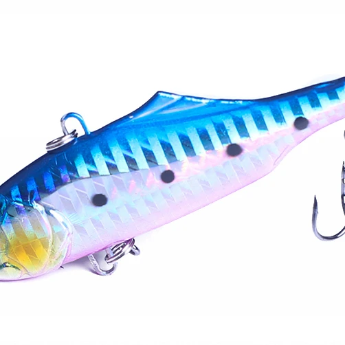 

TY1Pcs 7.5cm 24g winter VIB fishing lure with lead inside hard bait diving swivel jig wobbler lure ice sea fishing tackle, 6 colors