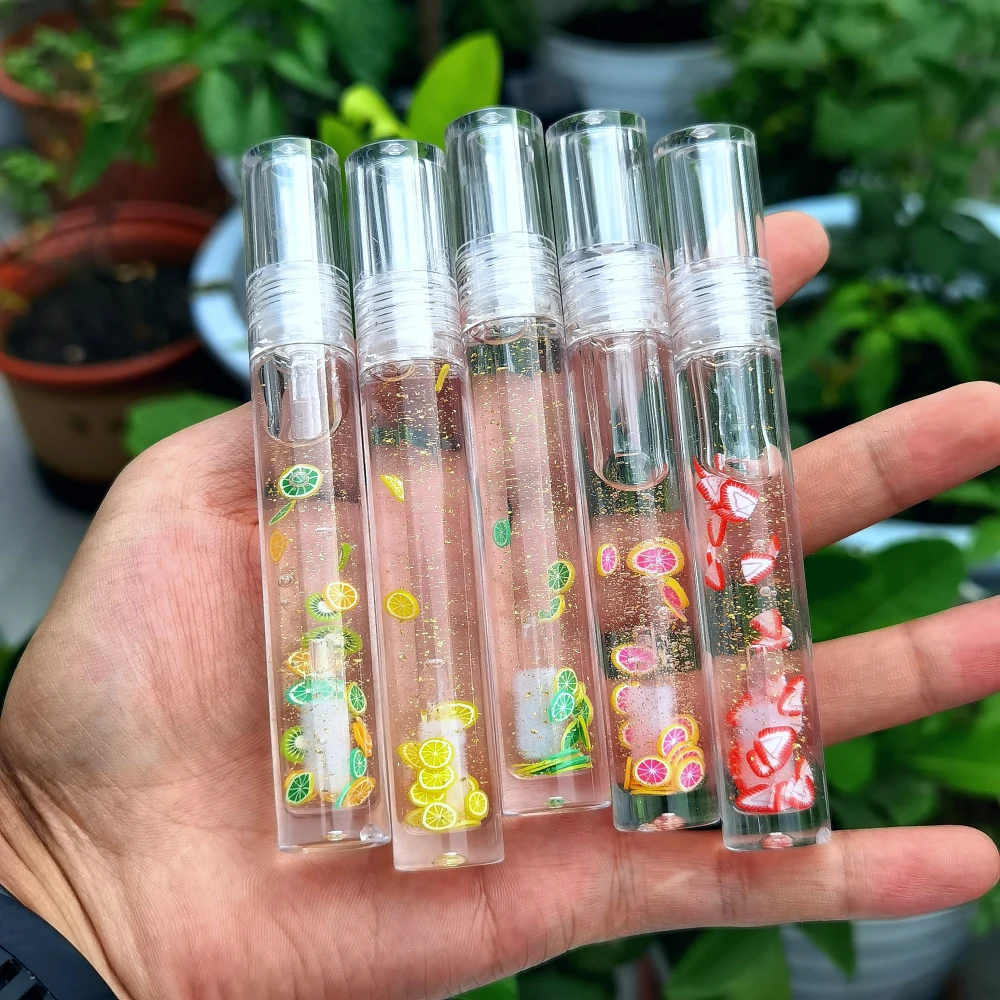 

High Quality Custom blank Vegan Clear Gel Plumping Lip gloss Private Label Kids Nude Base Fruit Flavor Lip gloss, Customization welcome