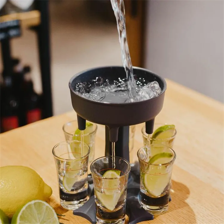 

6 Shot Glass Christmas Home Party Bar Picnic Liquor Bottle Whisky Wine Beer Dispenser Holder