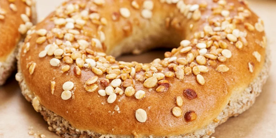 Toasted everything bagel with cream cheese and lox