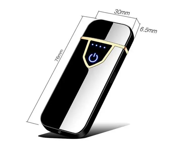 Customized Windproof Metal Flameless USB Rechargeable Electronic Touch Lighter.jpg