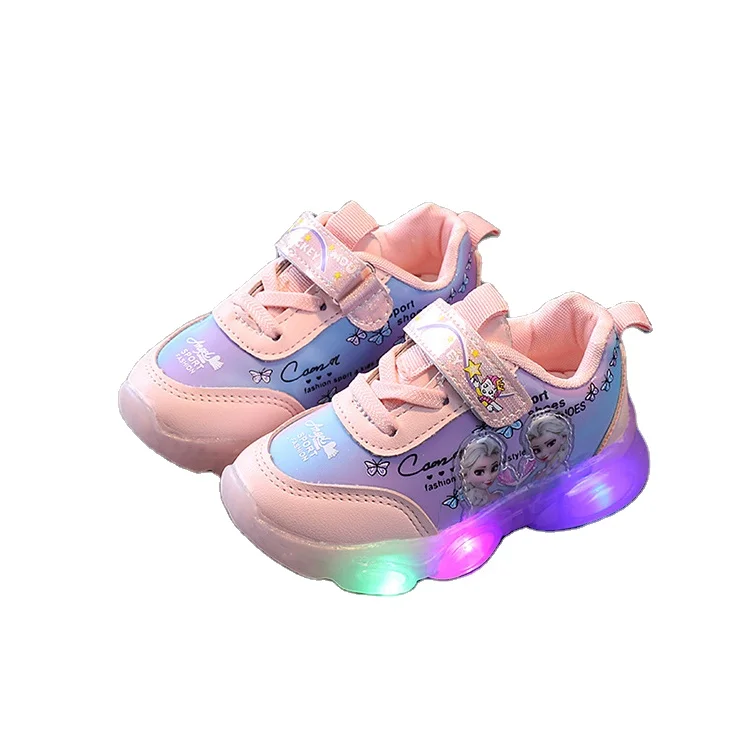 

2021 best price good selling snow princess kids led sneakers for boys and girls, Picture shows