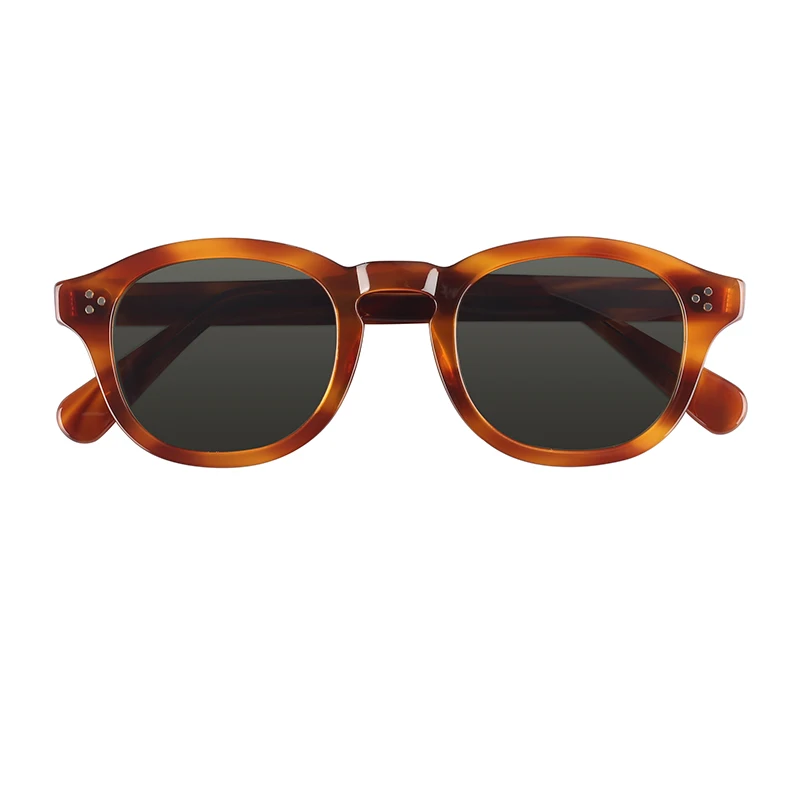 

High Quality Handmade Stock Round Acetate Polarized Retro Sunglasses