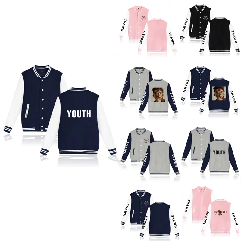 

2021 Amazon cross border new custom design printing logo men's loose large long sleeve Baseball Jacket, Customized colors