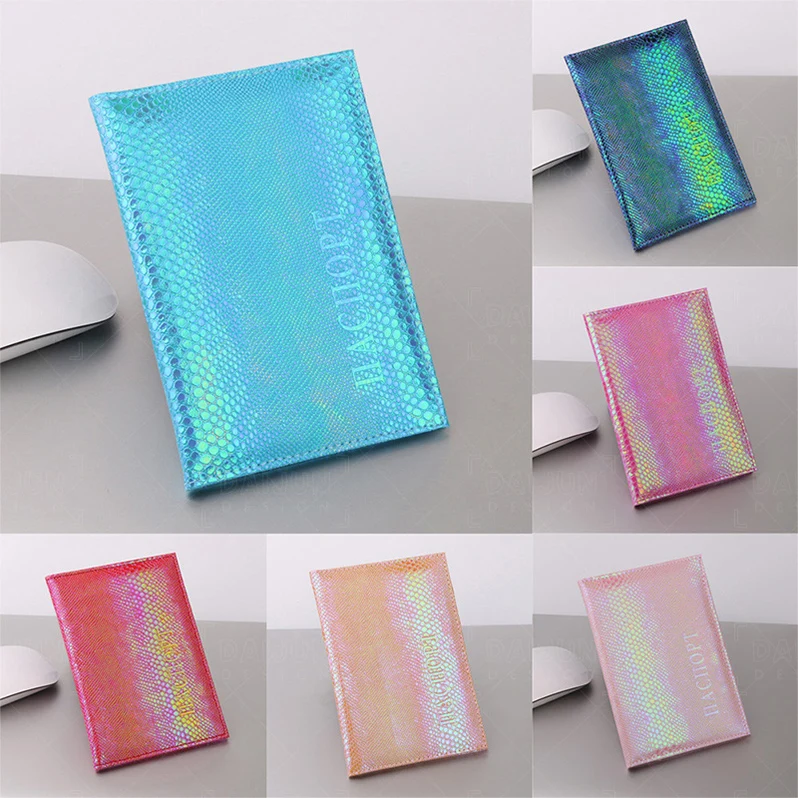 

2020 New Shiny Pu Leather Passport Cover for Women Travel Card Ticket Passport Holder Case, Customized