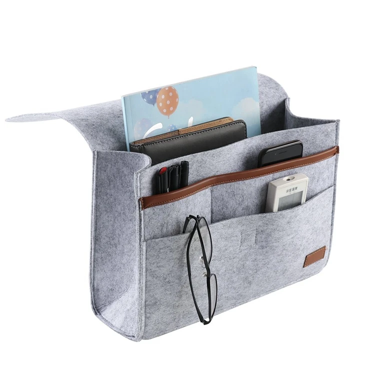 

Upin Home Sofa Bed Caddy Storage Organizer BAG Felt bedroom Pockets with Cable Holes, Customized color