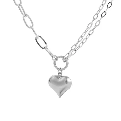 

Stainless Steel Charm Necklace For Women Charm Heart Pendant Necklace Jewelry, Gold,silver