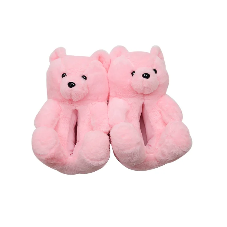 

Free Shipping China Wholesale Christmas Teddybear Women Kid Non-Slip Teddie Novelty Animal Teddy Bear Slippers for Girl, Picture