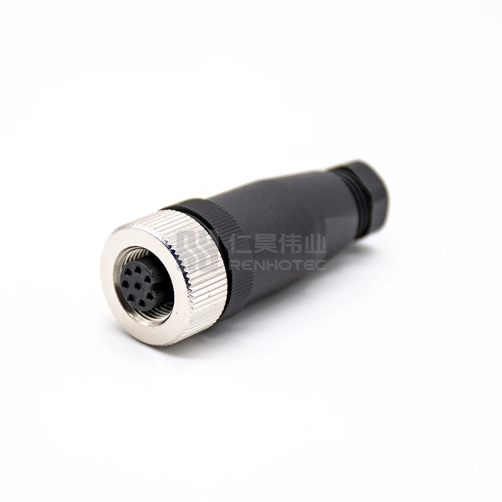 

M12 8 Pin Connector Field Plastic Circular Industrial Female Plug