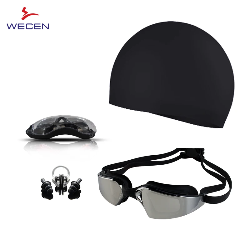 

100%Silicone Nose Bridge Swimming Goggles Straps Clear Vision UV Protection Swimming Goggles No Leaking Anti Fog