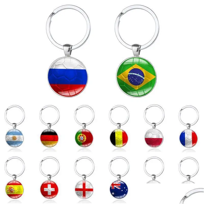 

Fans Key Buckle World Souvenir Cup Chains Country Key Soccer Keychain Football Gift Flag Men China Putian Shoes, Mix colors