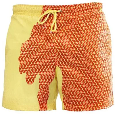 

Mens Magical Color Changing Beach Pants Summer Quick Dry Temperature Sensitive Beach Swim Shorts, As photo